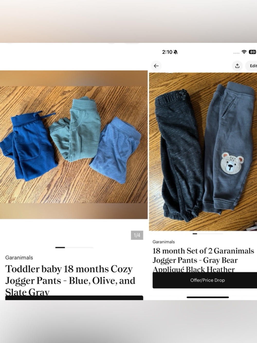 18 month bundle Boys Gender Neutral Toddler Jogger Pants